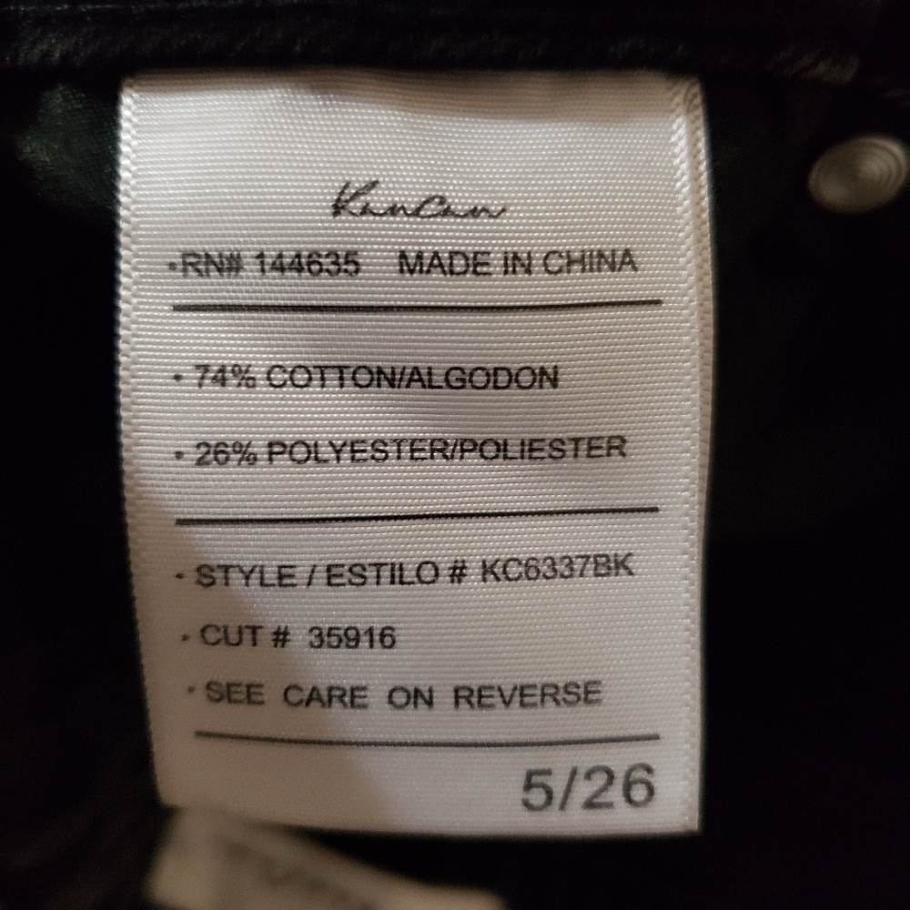 KanCan High Rise Straight Black Plaid patch - Picture 9 of 10